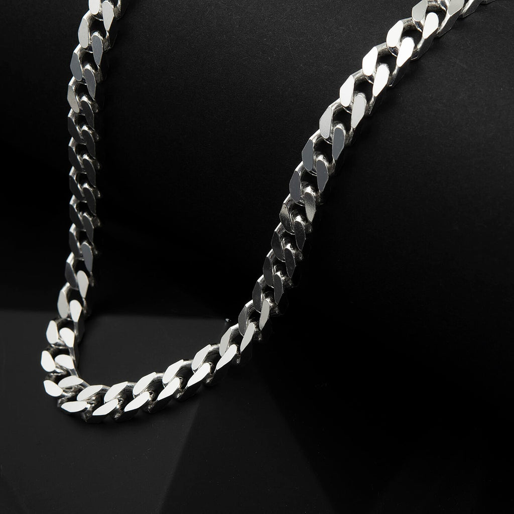 Italian Closeout - Sterling Silver Square Curb Chain With Lobster Clasp(Size - 20) 43.70 Ct