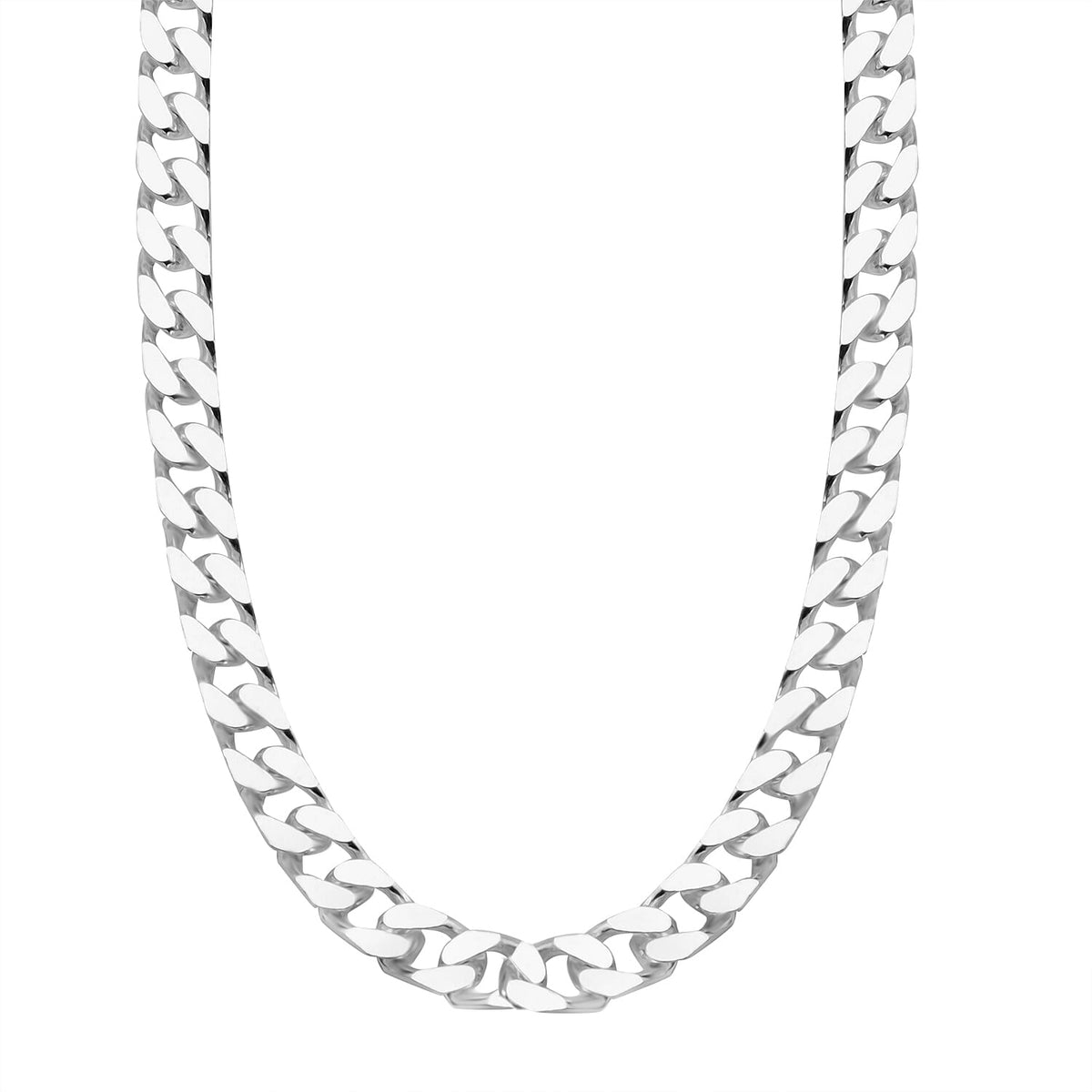 Italian Closeout - Sterling Silver Square Curb Chain With Lobster Clasp(Size - 20) 43.70 Ct 7752419 2