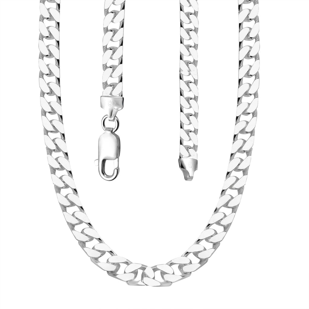 Italian Closeout - Sterling Silver Square Curb Chain With Lobster Clasp(Size - 20) 43.70 Ct