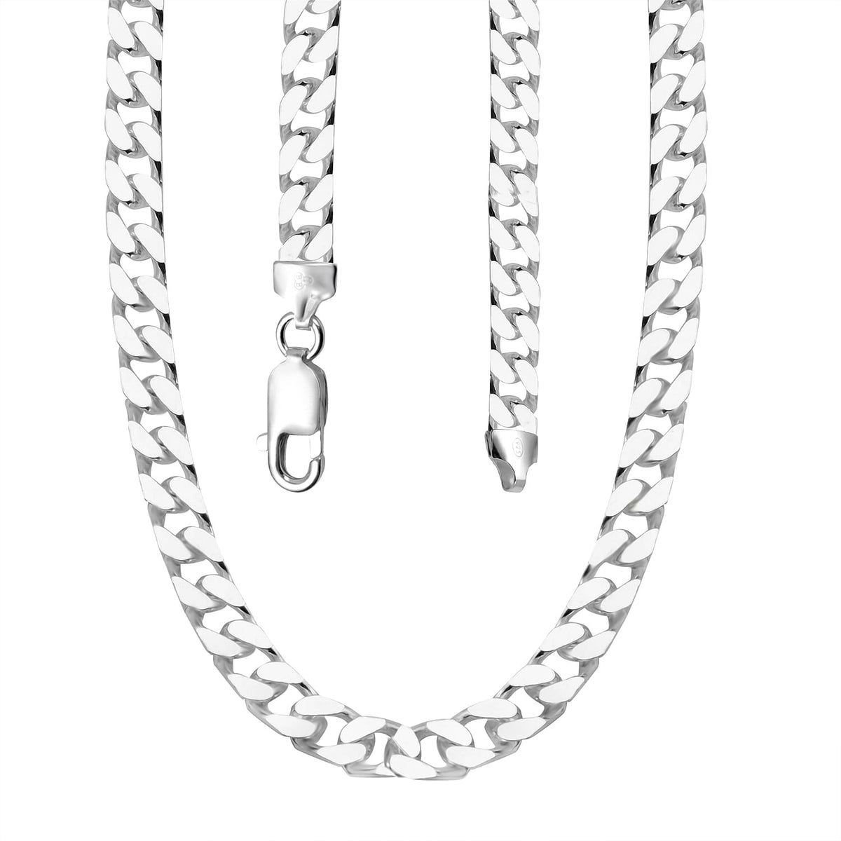 Italian Closeout - Sterling Silver Square Curb Chain With Lobster Clasp(Size - 20) 43.70 Ct 7752419 3