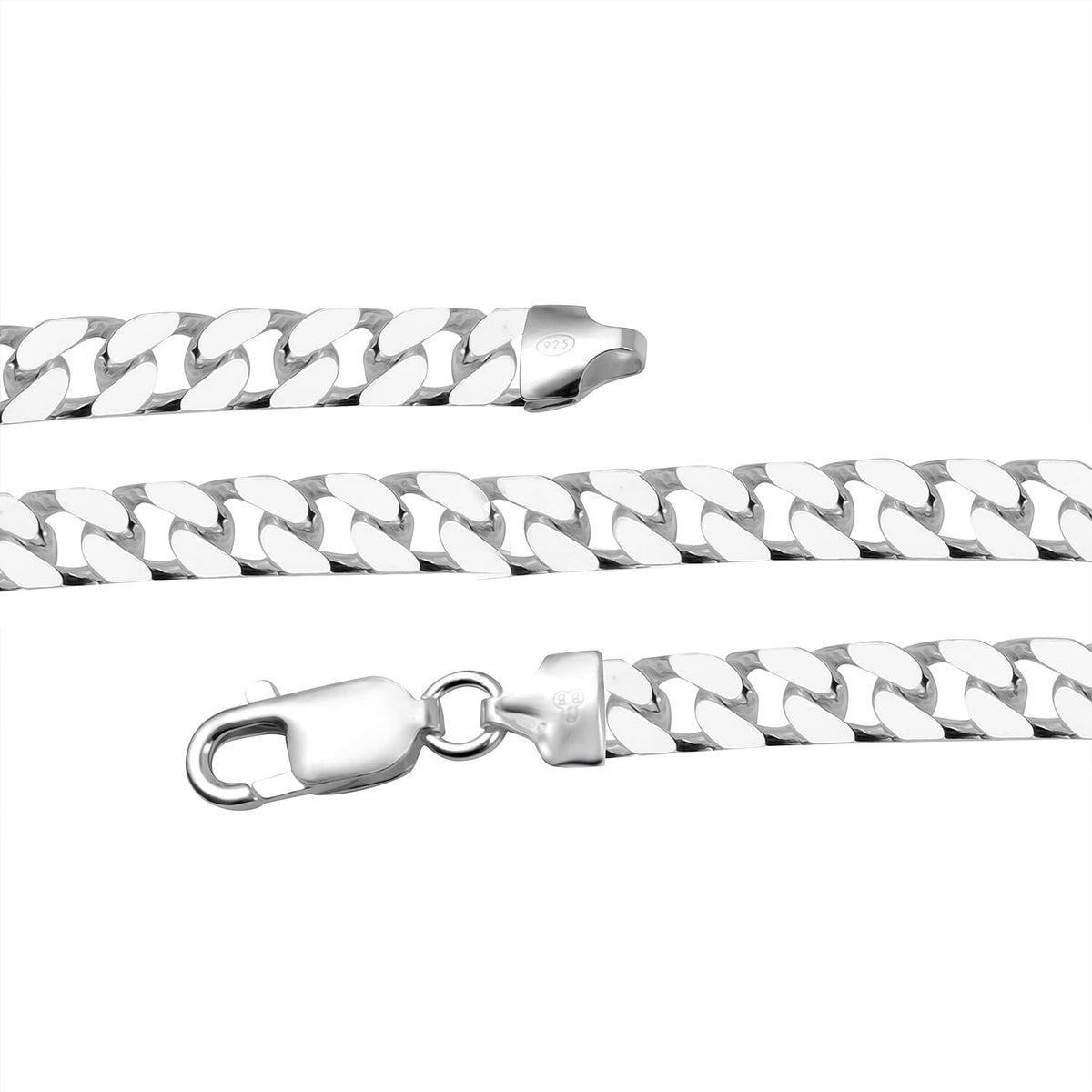 Italian Closeout - Sterling Silver Square Curb Chain With Lobster Clasp(Size - 20) 43.70 Ct 7752419 4