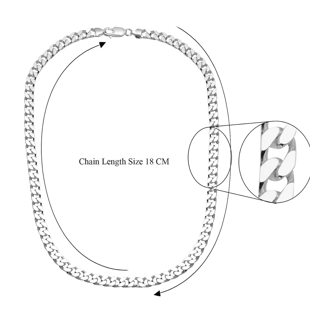 Italian Closeout - Sterling Silver Square Curb Chain With Lobster Clasp(Size - 20) 43.70 Ct 7752419 5