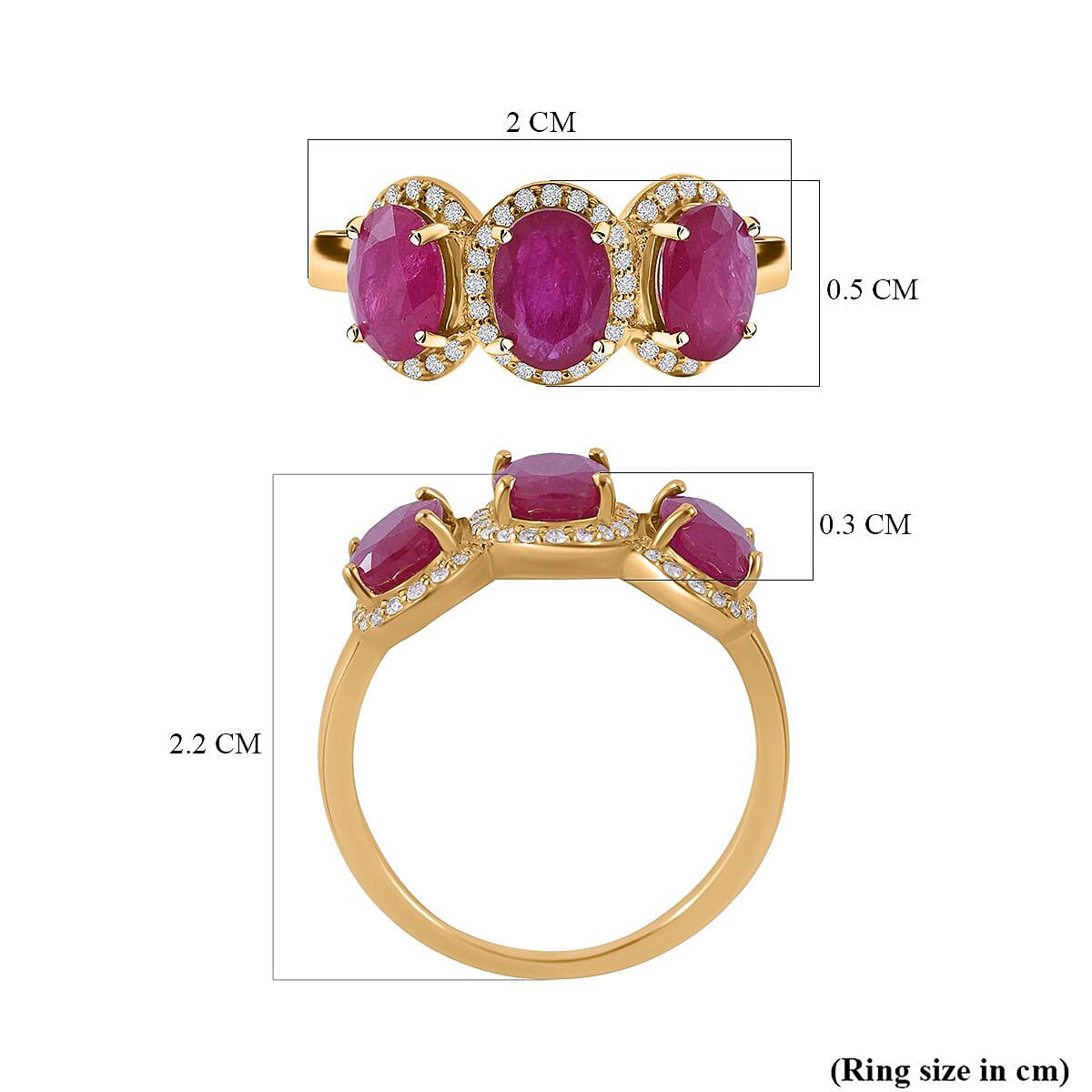 AAAA Montepuez Gemfields Montepuez Ruby and Diamond Halo Ring in 14K Yellow Gold 7752604 4