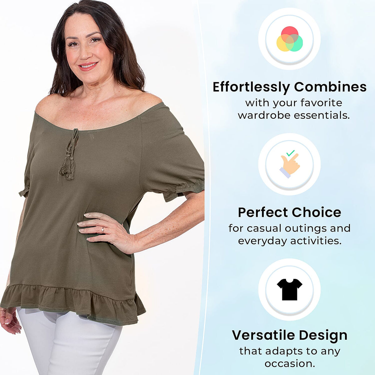 MAISON Cotton Gypsey Top - Khaki V32565970 3