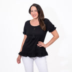 Maison Cotton Gypsy Round Neck Top (Size S) - Black_7755801_3
