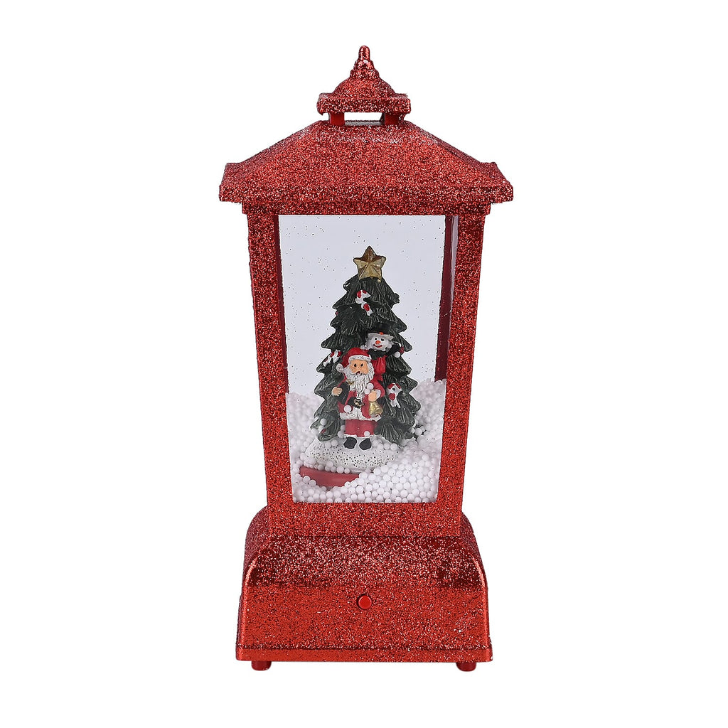 Christmas Snow Lanterns(Size-12x12x25cm) With 4 LED Light_7755869