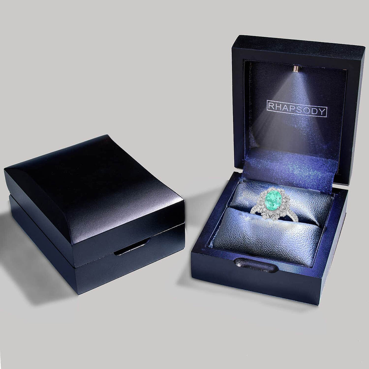 Chairman Vault Collection - Certified and Appraised RHAPSODY 950 Platinum AAAA Paraiba Tourmaline and Diamond E-F VS Floral Ring 2.70 Ct 7756444 8