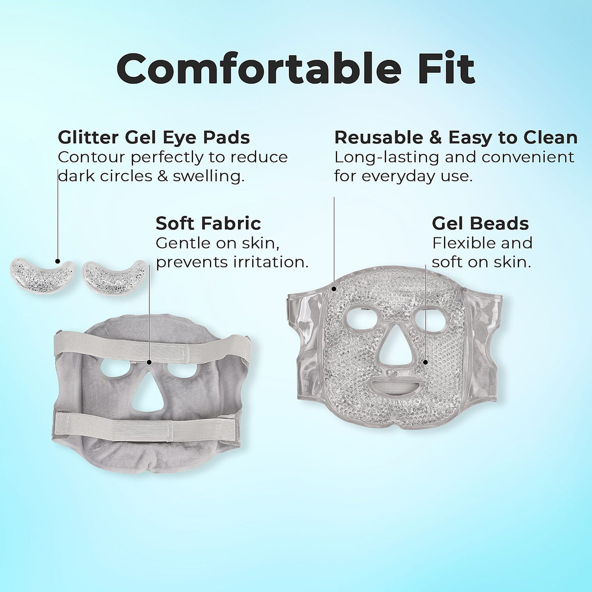 Hot and Cold Therapy Full Coverage Face Mask and Eye Pad Set 7758308 5