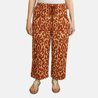 Ikat Print Relaxed Fit Trousers (Size L, 16-18) - Coral_7758730
