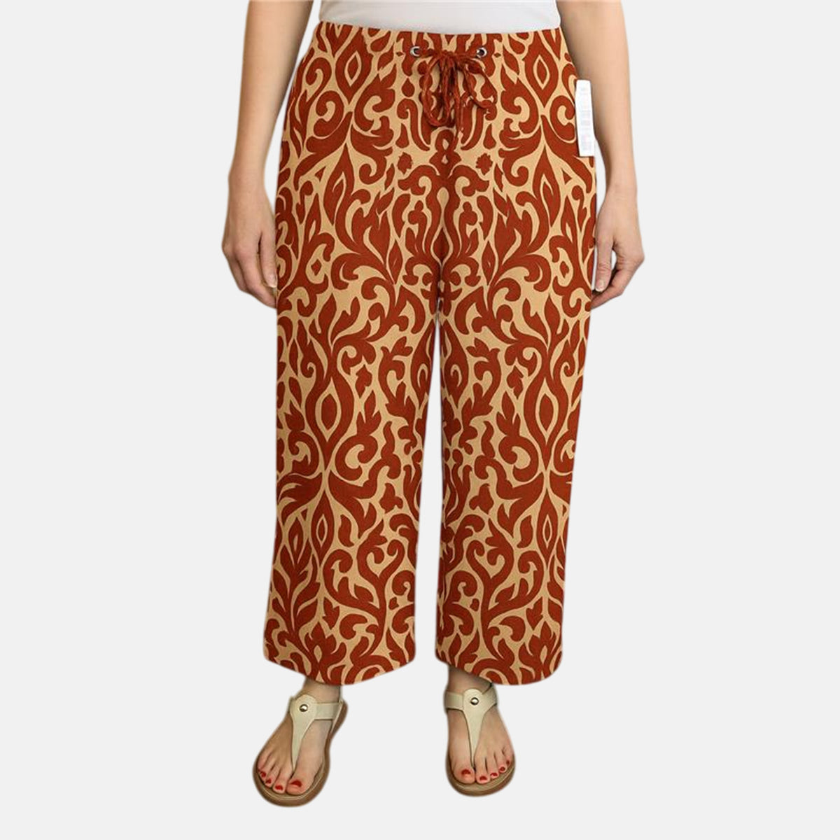 Ikat Print Relaxed Fit Trousers V32555409 0