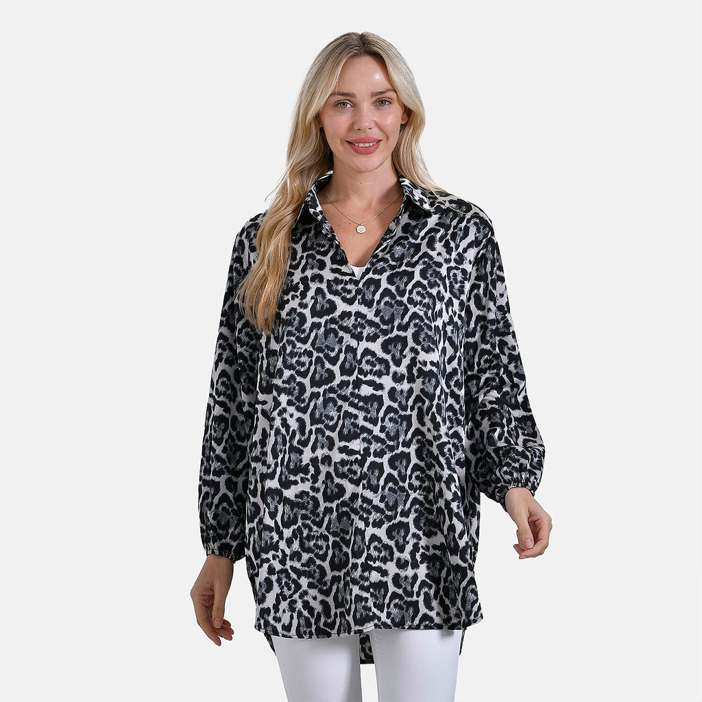 La Marey Elegant Long Sleeve V-Neck Shirt  (Size - L/XL) - Black_7758867_3