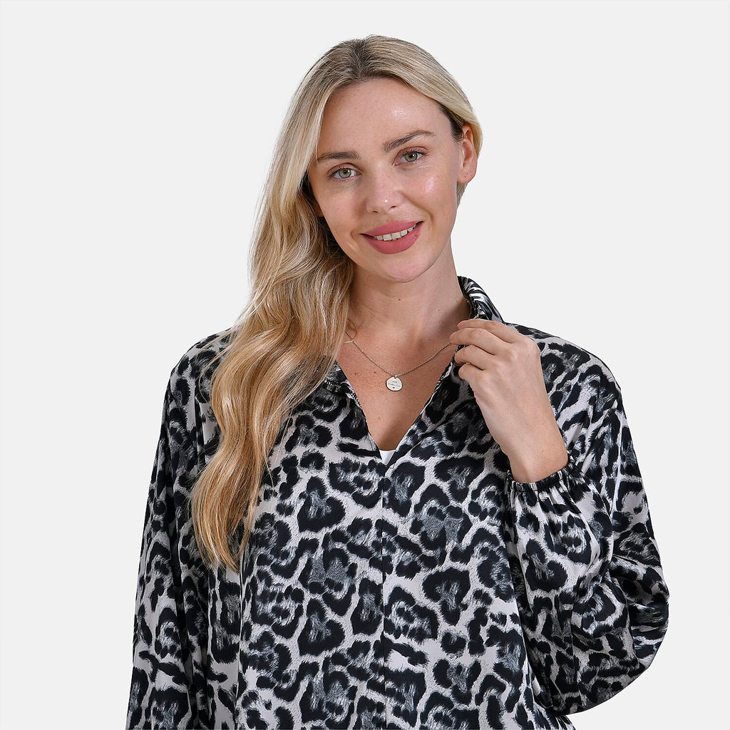 La Marey Elegant Long Sleeve V-Neck Shirt  (Size - L/XL) - Black_7758867_4