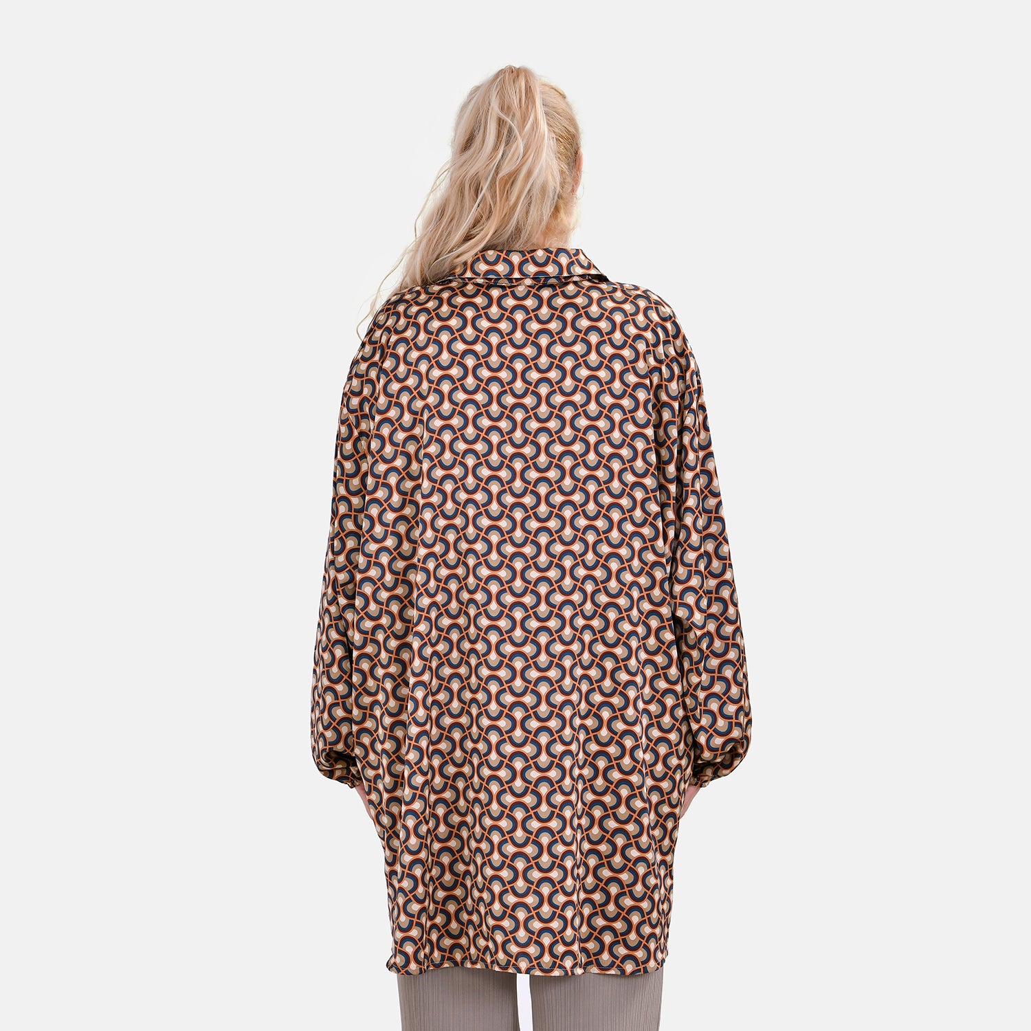 LA MAREY Geometric Printed Oversized Button-Up Shirt 7758936 1