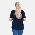 Tamsy V-Neck Solid Top (Curve Size 18 to 22) - Blue_7759169_1