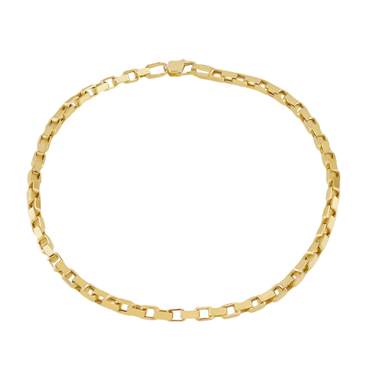 Hatton Garden Close Out - 9K Yellow Gold Square Cable Link Bracelet (Size - 7) 7761425 0