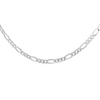 One Time Deal- Sterling Silver Figaro Necklace (Size - 22), Silver Wt. 13.0 Gms