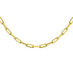 Yellow Gold Plated Sterling Silver Paperclip Chain (Size 22) with Lobster Clasp, Silver Wt. 7.00 Gms.