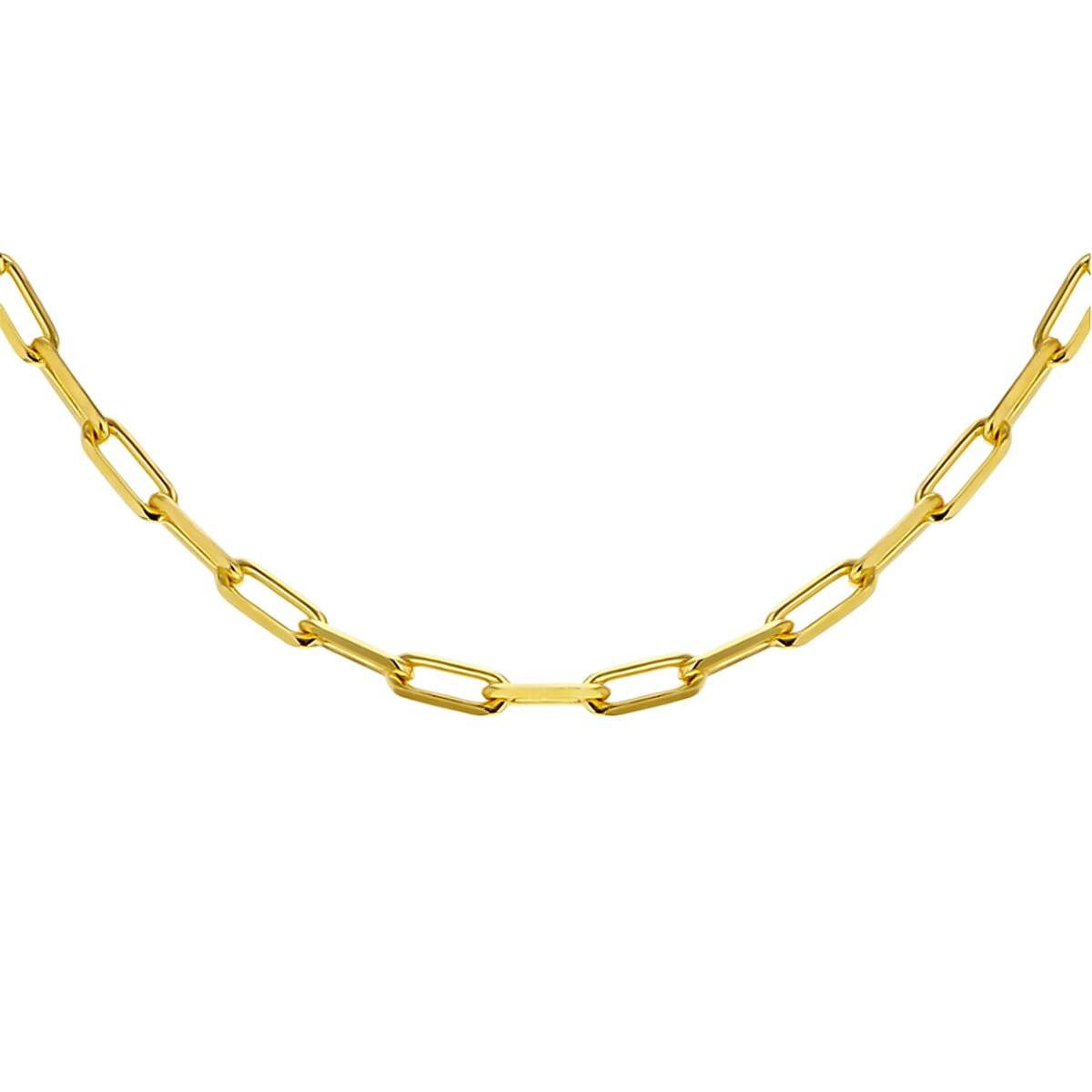 Yellow Gold Plated Sterling Silver Paperclip Chain (Size 22) with Lobster Clasp, Silver Wt. 7.00 Gms. 7761435 0