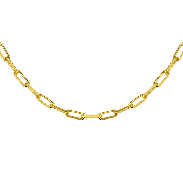 Yellow Gold Plated Sterling Silver Paperclip Chain (Size 22) with Lobster Clasp, Silver Wt. 7.00 Gms. 7761435 1