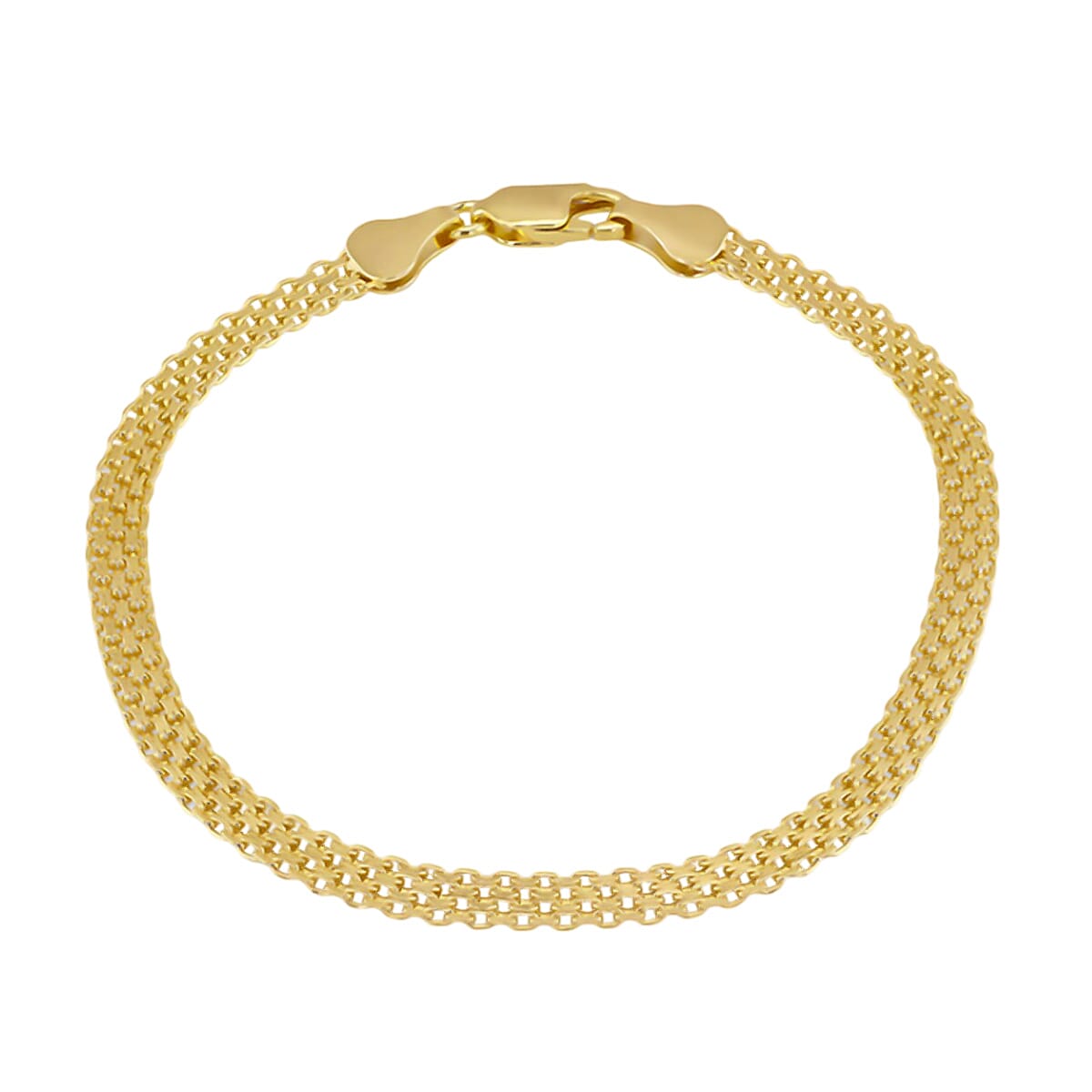 Gold Overlay Sterling Silver 4 Strand BISMARK Bracelet (Size - 7.5) 7761442 0