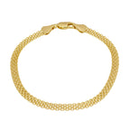 Gold Overlay Sterling Silver 4 Strand BISMARK Bracelet (Size - 7.5)