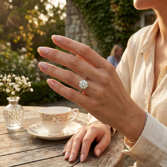 Moissanite Solitaire Ring in Platinum Overlay Sterling Silver 7761586 2