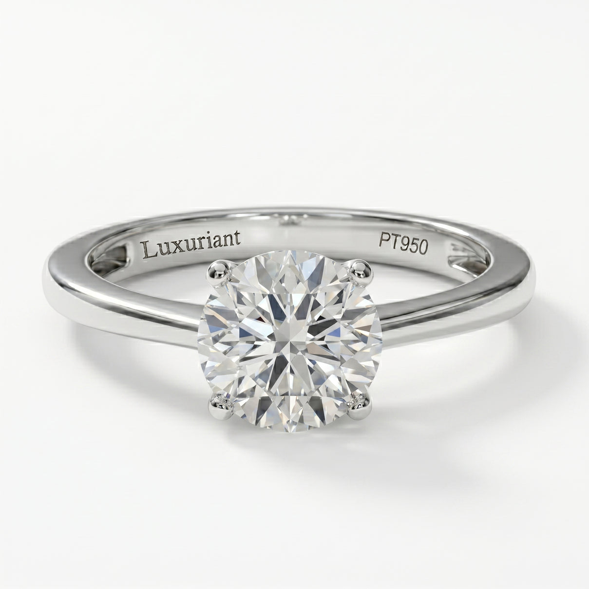LUXURIANT 2 Ct. Lab Grown Diamond Round Cut Solitaire Platinum Ring (VS-EF) 7761622 0