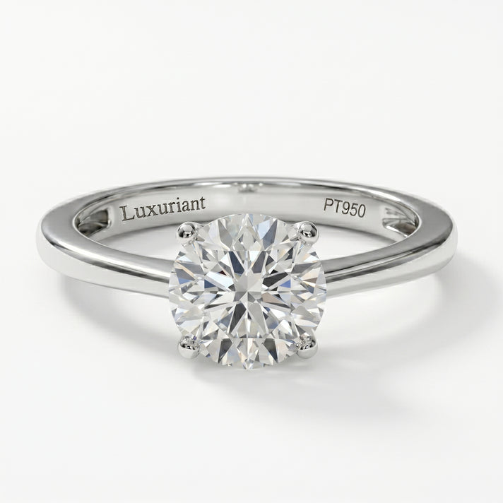 LUXURIANT 2 Ct. Lab Grown Diamond Round Cut Solitaire Platinum Ring (VS-EF) 7761622 1