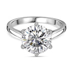 D'Joy - Moissanite Solitaire Ring in Platinum Overlay Sterling Silver 5.17 Ct._7761689