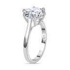 D'Joy - Moissanite Solitaire Ring in Platinum Overlay Sterling Silver 5.17 Ct._7761689_3