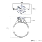 D'Joy - Moissanite Solitaire Ring in Platinum Overlay Sterling Silver 5.17 Ct._7761689_5