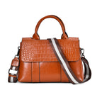 Designer Inspired - 100% Genuine Leather Crossbody Bag with 2 Long Shoulder Strap - Tan_7761897