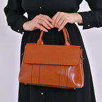 Designer Inspired - 100% Genuine Leather Crossbody Bag with 2 Long Shoulder Strap - Tan_7761897_2