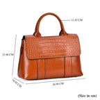 Designer Inspired - 100% Genuine Leather Crossbody Bag with 2 Long Shoulder Strap - Tan_7761897_6