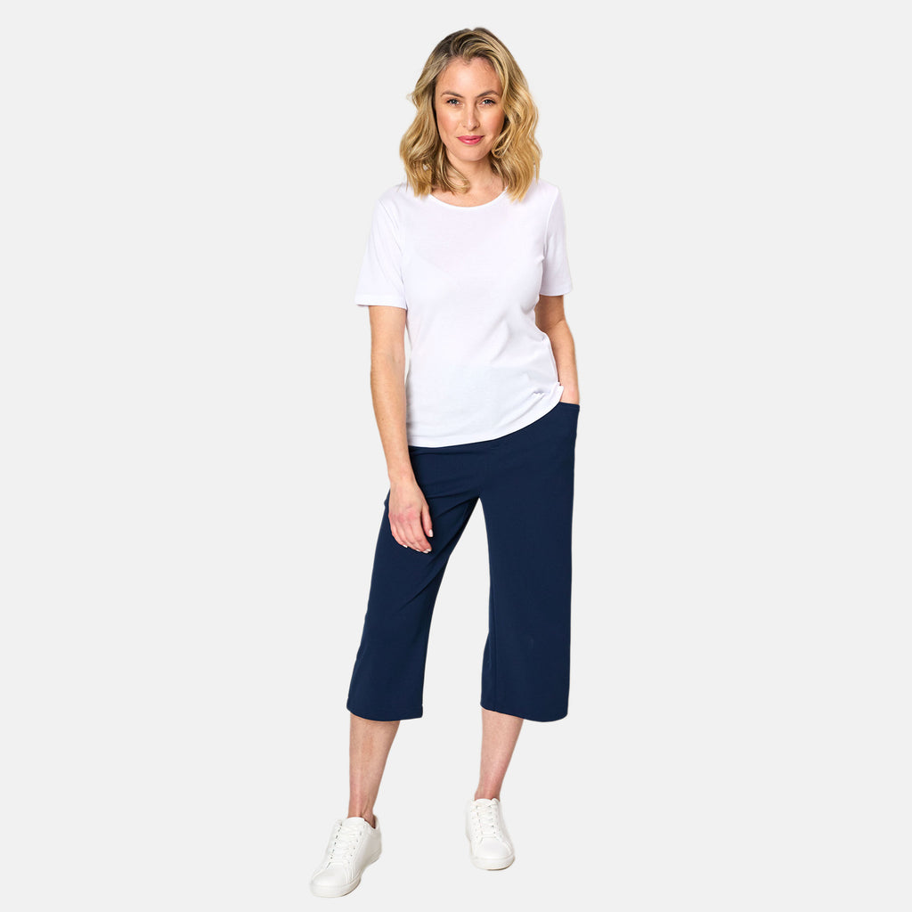 EMRECO Lightweight Crepe Culotte (Size 14) - Navy_7762962