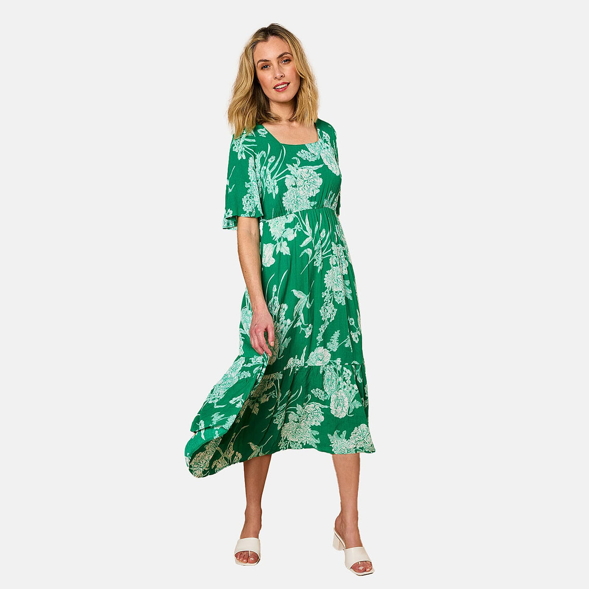 Emreco Short Sleeve Floral Print Midi dress V32575754 1
