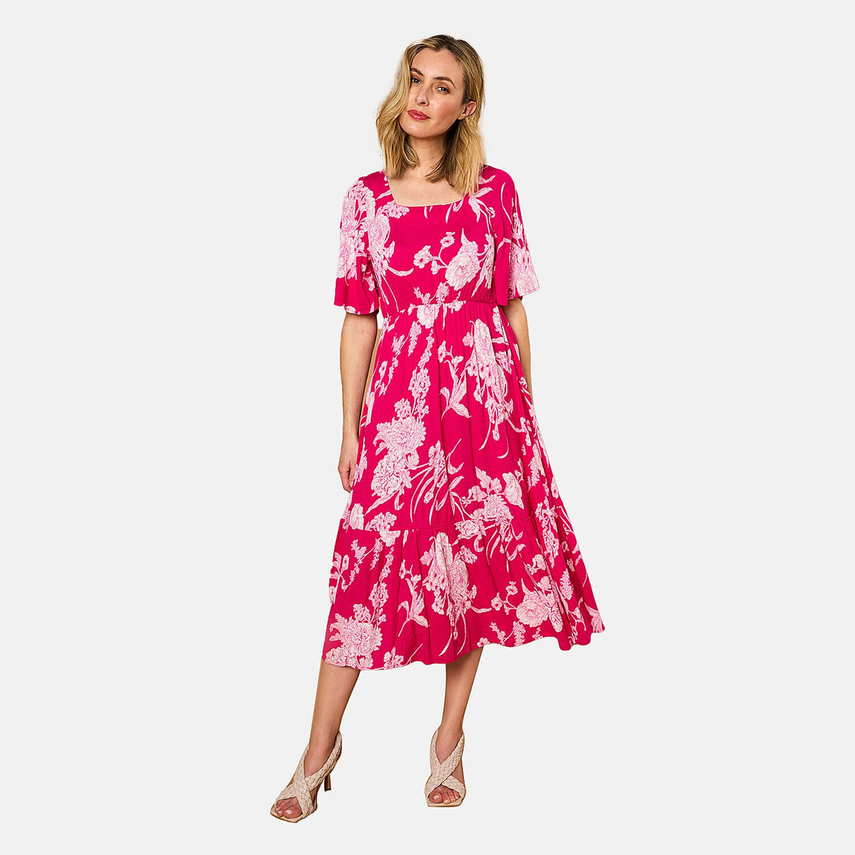 Emreco Short Sleeve Floral Print Midi dress 7762979 0