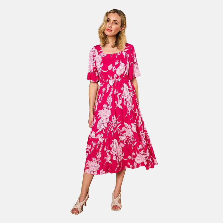 Emreco Short Sleeve Floral Print Midi dress 7762979 1