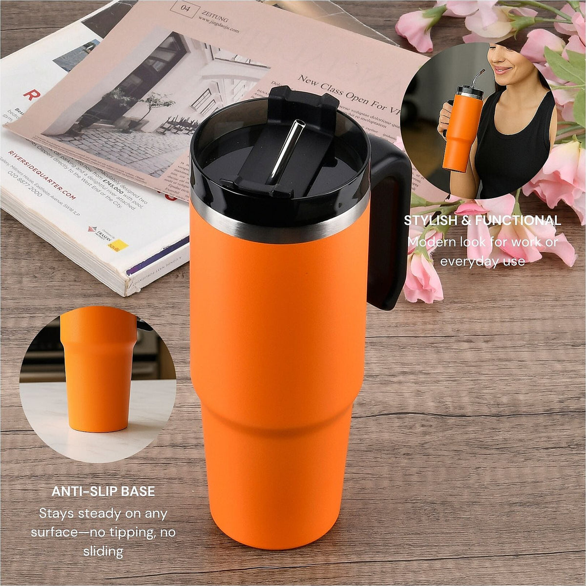 Coffee, Travel Mug and Tea Cup with Straw - 30oz V32700237 5