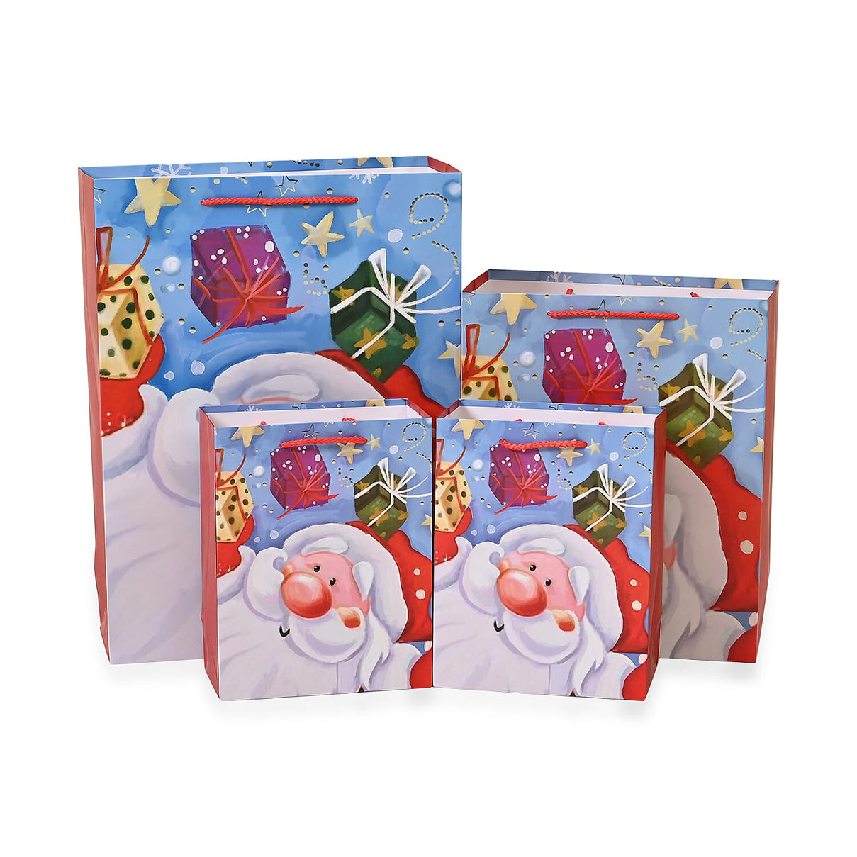 Christmas Gift Bags Set of 16 Style: Santa Claus with Reindeer,  Christmas Tree &amp; Gift. 7765755 5
