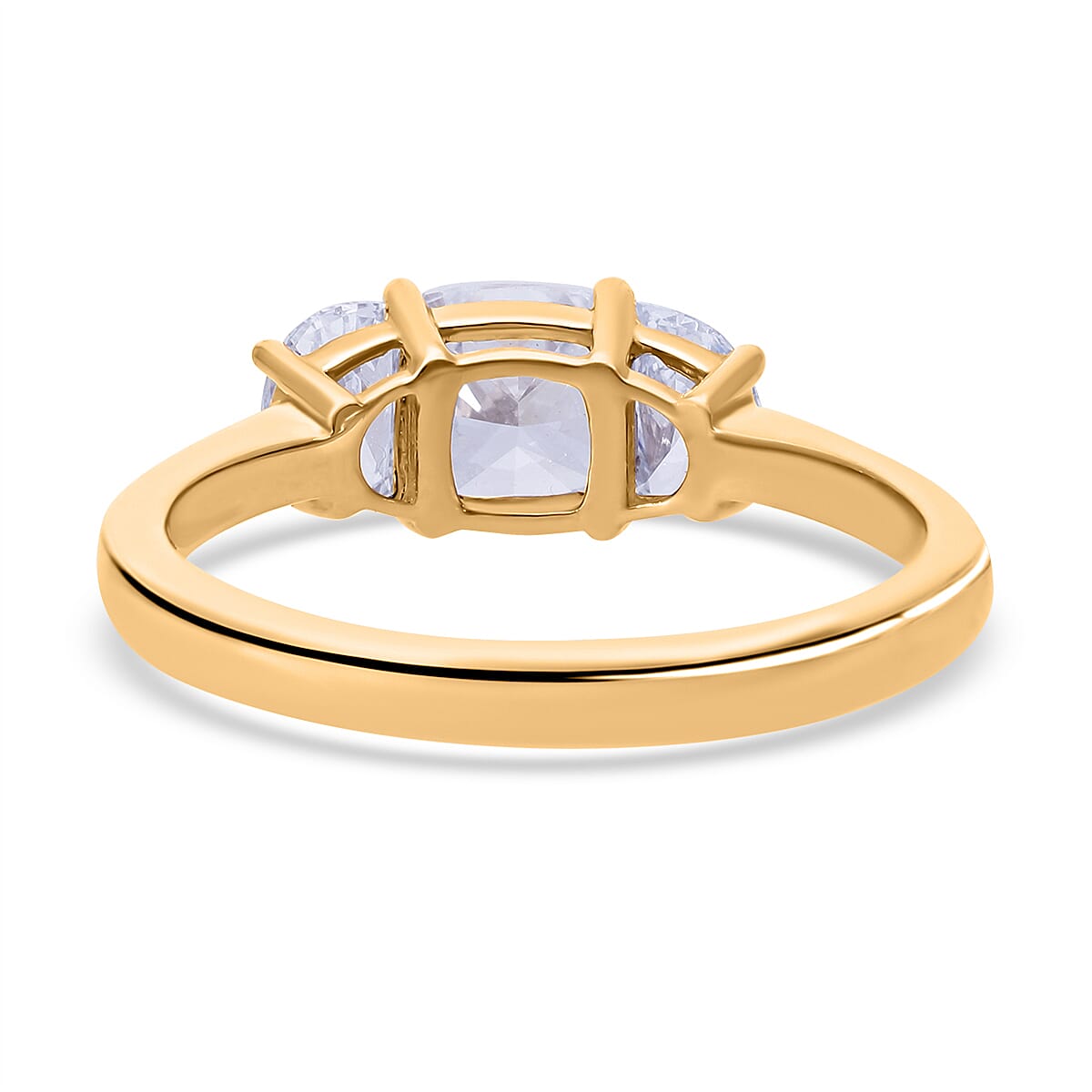 LUXURIANT 1.5 Ct. Lab Grown Diamond Trilogy Ring in 22K Yellow Gold, IGI Certified 7766719 5