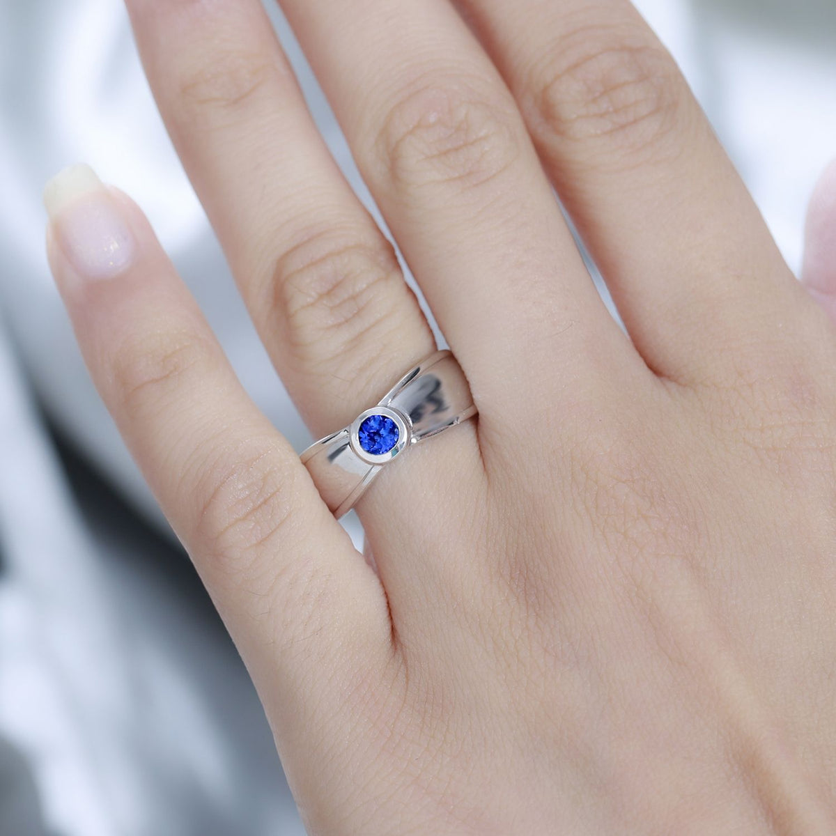 AAA Tanzanite Solitaire Ring in Platinum Overlay Sterling Silver 7767036 3