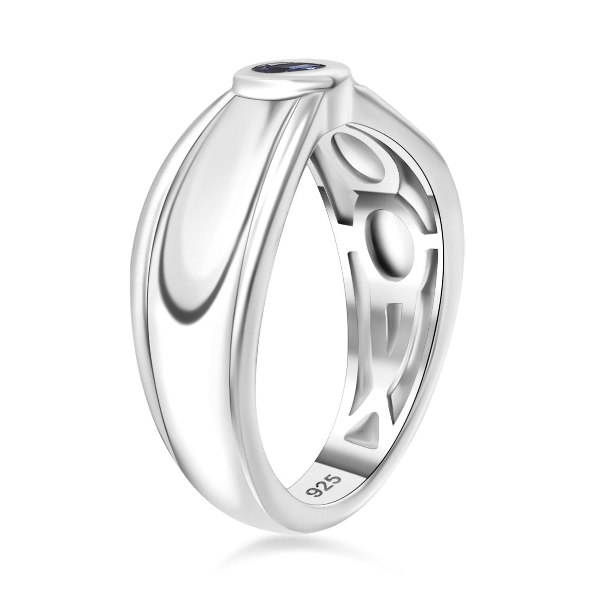 AAA Tanzanite Solitaire Ring in Platinum Overlay Sterling Silver 7767036 4