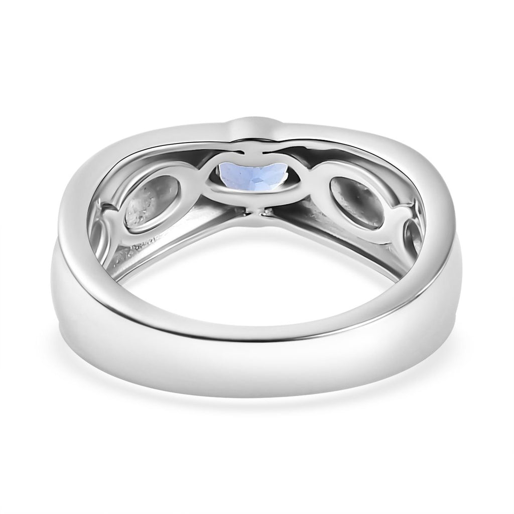 D'Joy AAA Tanzanite Solitaire Ring in Platinum Overlay Sterling Silver_7767036_4