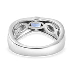 D'Joy AAA Tanzanite Solitaire Ring in Platinum Overlay Sterling Silver_7767036_4