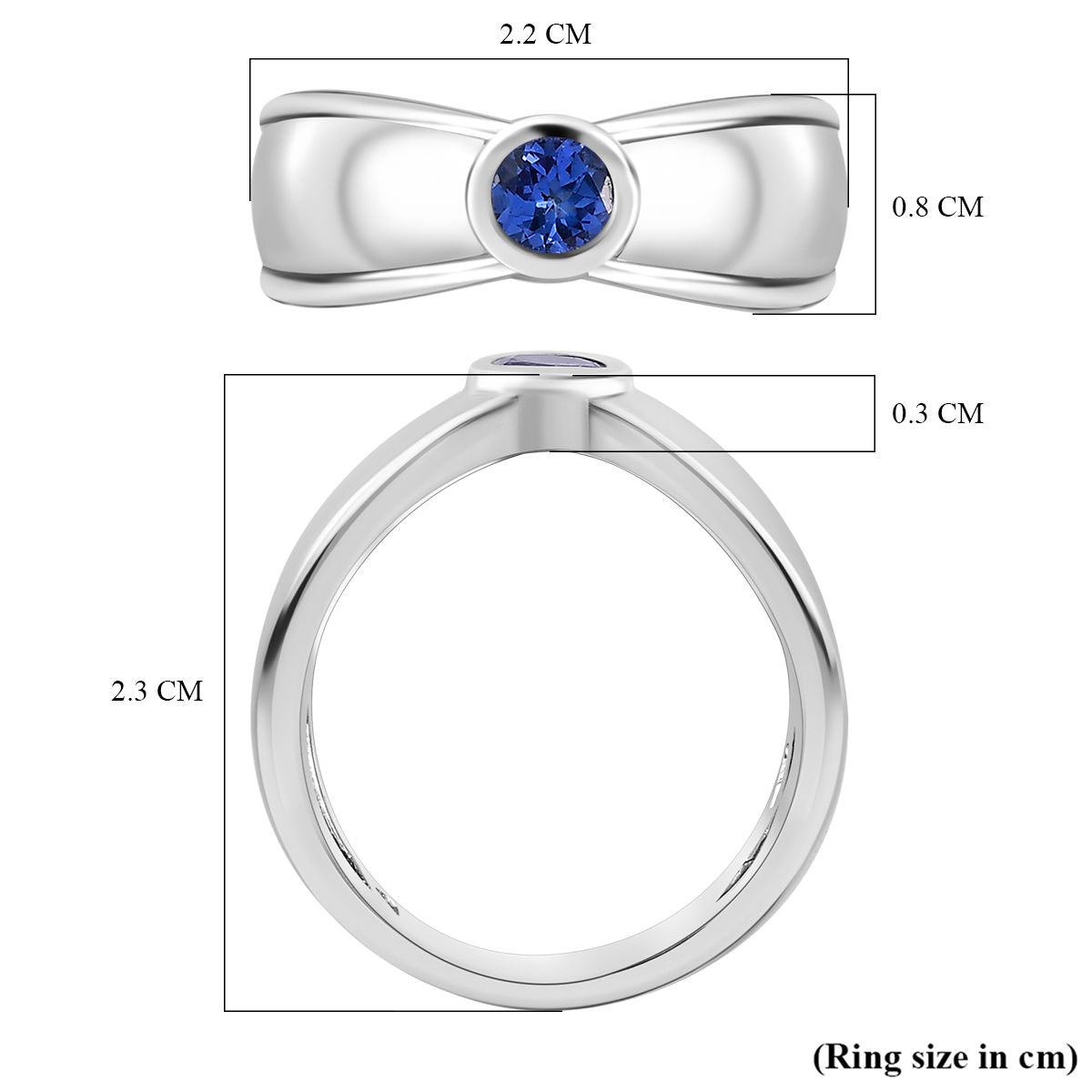 AAA Tanzanite Solitaire Ring in Platinum Overlay Sterling Silver 7767036 6