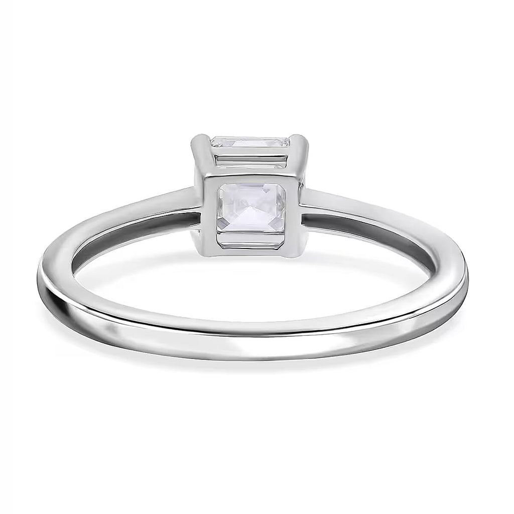 950 Platinum IGI Certified (VS-D) Square Emerald Cut Lab Grown Diamond Solitaire Ring 1.01 Ct.