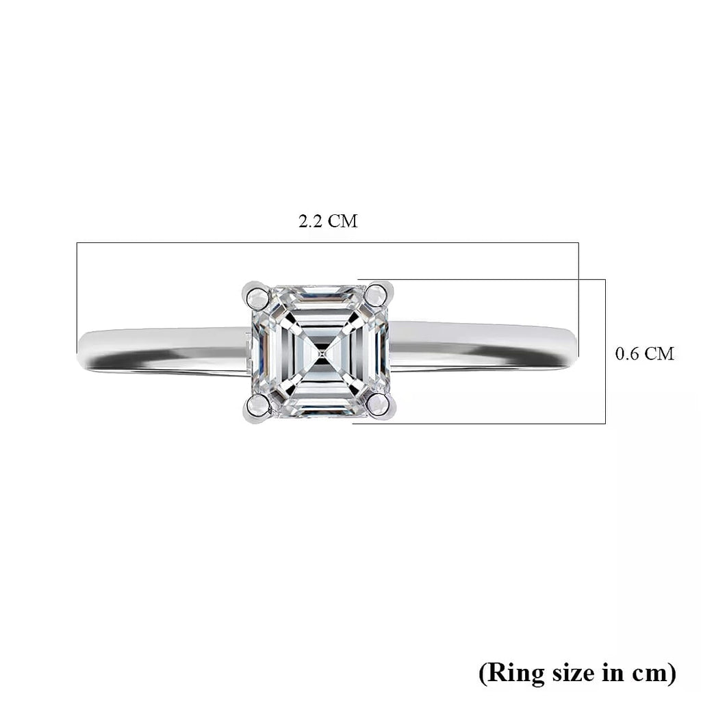 950 Platinum IGI Certified (VS-D) Square Emerald Cut Lab Grown Diamond Solitaire Ring 1.01 Ct.
