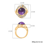 GP Celestial Dream Collection - Amethyst & Natural Zircon Ring in 18K Vermeil YG Plated Sterling Silver 7.37 Ct, Silver Wt. 6.90 Gms_7767425_5