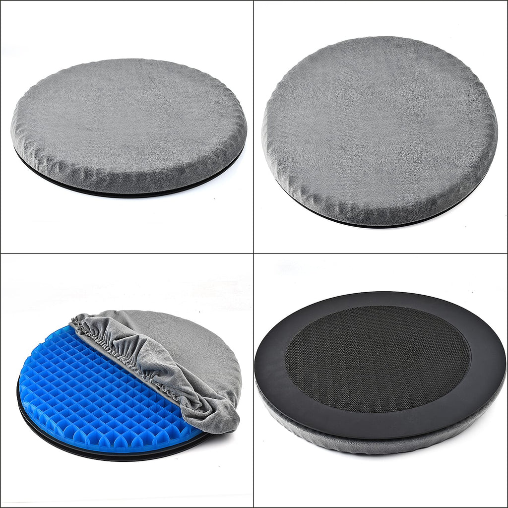 360 Degree Rotating Base Flexible Gel Seat Cushion - Breathable & Washable With Cover._7767872_8